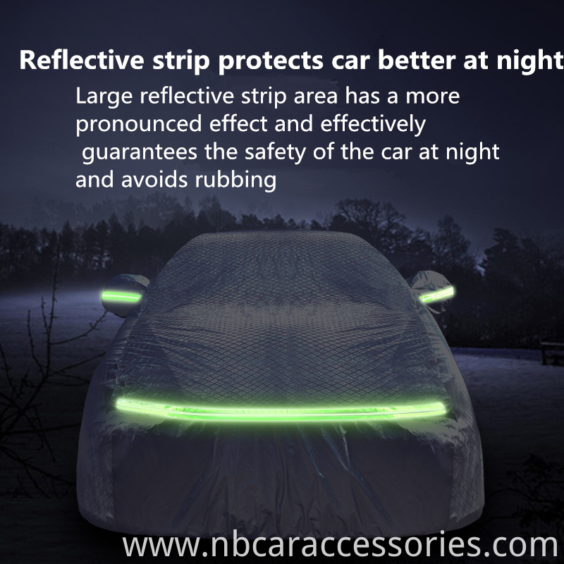 Durable overlapped double-stitched seams pvc 170gsm light weight full body cover for car